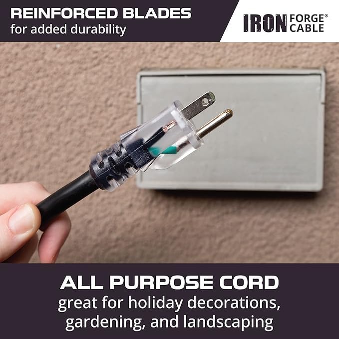 Iron Forge Cable 50 ft Lighted Outdoor Extension Cord - Image 4