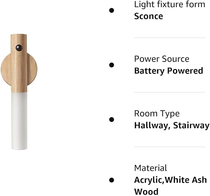 LANDGOO Wooden Motion Sensor Night Lights Magnet Body Sensor Hallway Night - Image 12