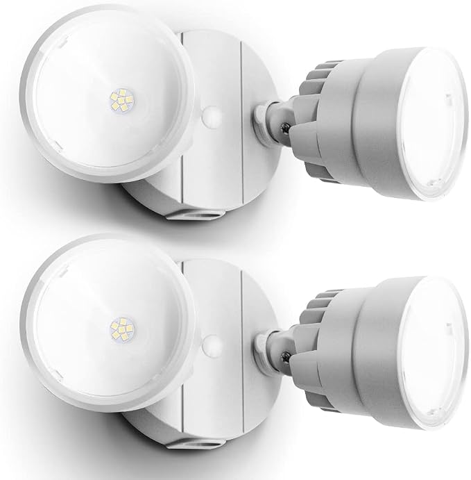 LUTEC 2 Packs P6221B 2000 Lumen 18 Watt 28 LED Dual-Head Flood Light Outdoor - Image 8