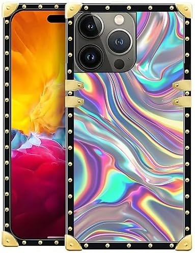 Compatible with iPhone 15 Pro Max Case, Holographic Abstract Iridescent by Unknown