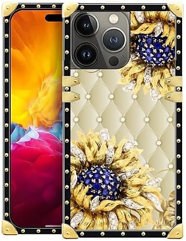 Compatible with iPhone 15 Pro Max Case, Sunflower Diamonds Leather Luxury by Unknown