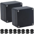 2 Packs Junction Box IP65 Waterproof ABS Plastic Electrical Project Case Power by Otdorpatio