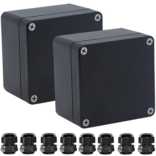 2 Packs Junction Box IP65 Waterproof ABS Plastic Electrical Project Case Power by Otdorpatio