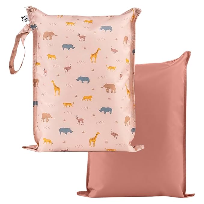 Tiny Twinkle Mess Proof Wet Bags | 2-Pack Reusable Waterproof Wet Bags by TinyTwinkle