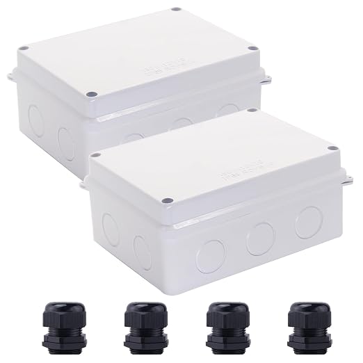 Electrical Box, ABS Plastic Project Box Power Cord Enclosure White 5.9 x 4.3 x by LuSumtly