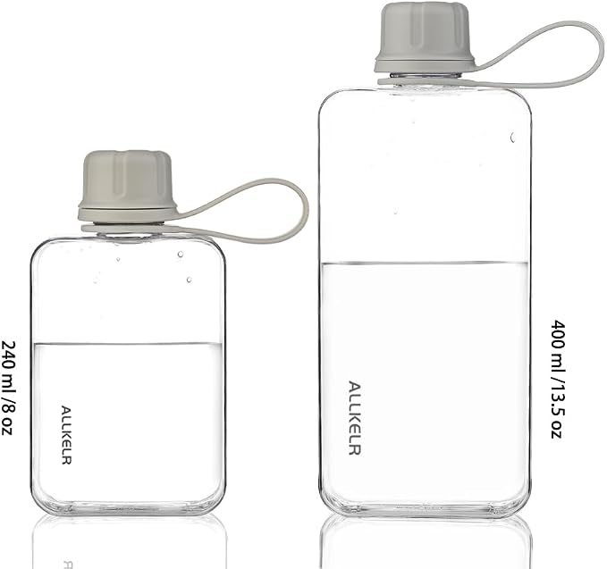 Portable Flat Water Bottle, BPA Free Reusable Tritan Plastic Travel Water - Image 4