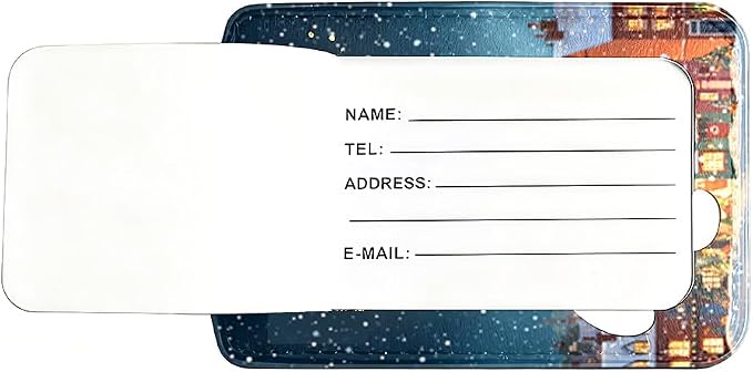2Pcs Winter Village Luggage Tags - Image 7