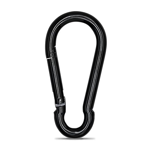 KINLINK 1 Pack Black Carabiner Clip, 5.5 inch Heavy Duty Spring Snap Hook by KINLINK
