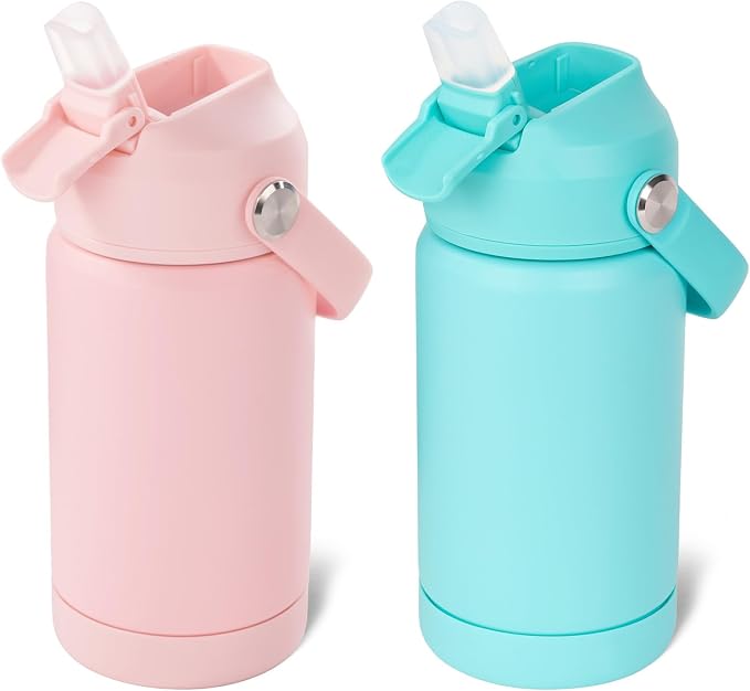 Kerilyn 12oz Kids Water Bottle 2 Pack, Stainless Steel Insulated Water Bottle by Kerilyn