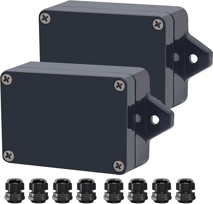 Project Box ABS Black Electrical Boxes IP65 Outdoor Waterproof Box Electronic by Raculety