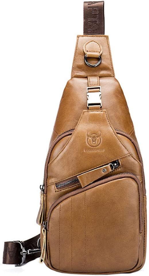 Hebetag Leather Sling Bag Crossbody Backpack by Hebetag