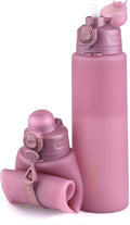 TakeToday Collapsible Water Bottles 32oz, Foldable Travel Water Bottle by TAKETODAY