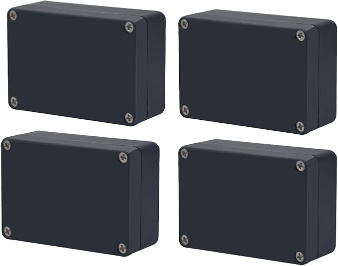 Project Box IP65 Waterproof Junction Box ABS Plastic Black Electrical Boxes DIY by Otdorpatio