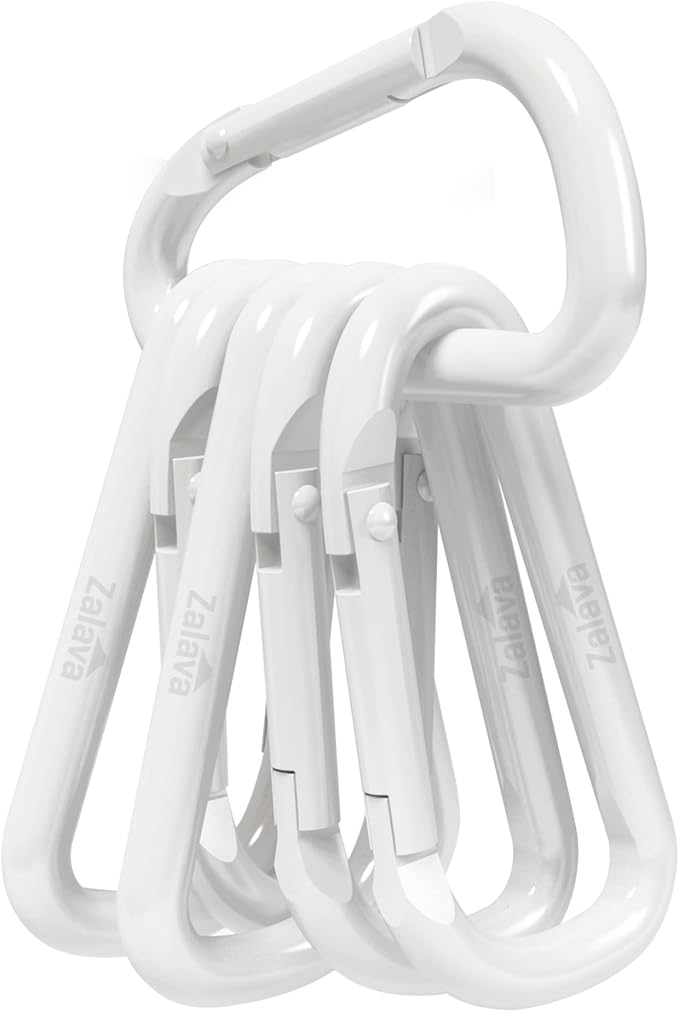 6PCS Carabiner Keychain, 2 inch Aluminum D-Clip Caribeener by Zalava