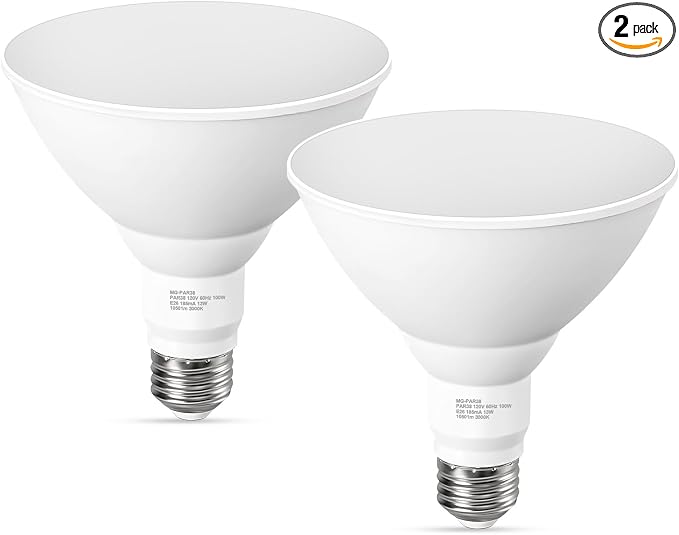 GvvooHome PAR38 Outdoor Flood Light Bulbs, LED Flood Light Bulb Warm White 3000K by GvvooHome