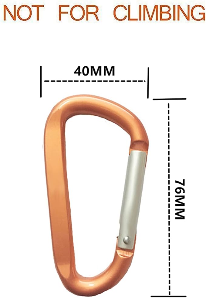 LESHIRY Large Carabiners Keychain 3" Aluminum D Shape Premium Durable D-Ring - Image 2