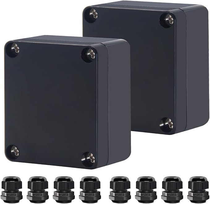 Project Box ABS Black Electrical Boxes IP65 Outdoor Waterproof Box Electronic by Raculety