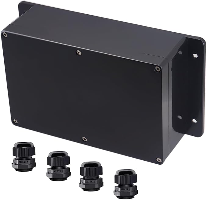 Project Box ABS Black Electrical Boxes IP65 Outdoor Waterproof Box Electronic by Raculety
