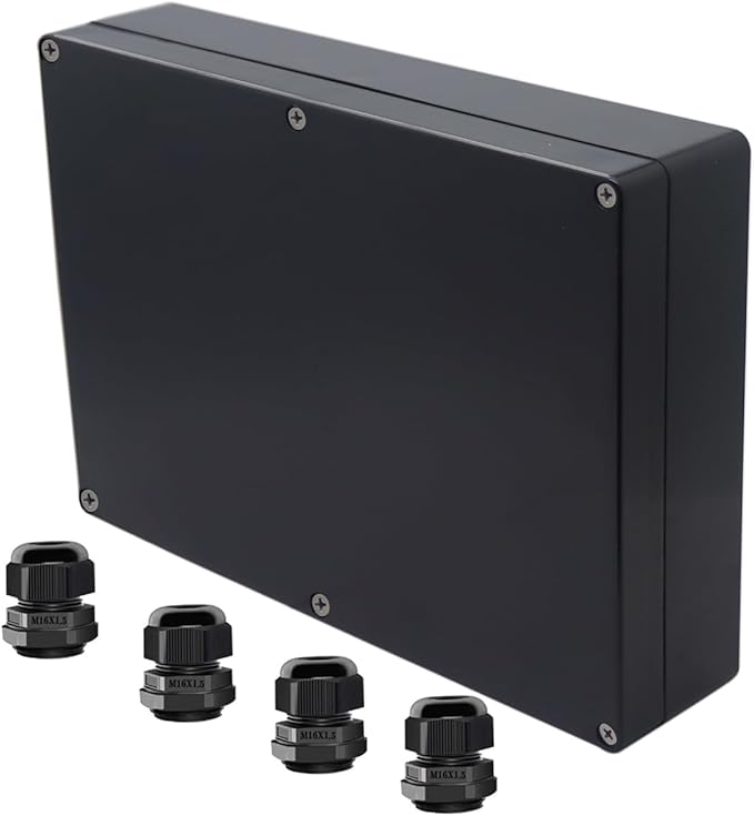 Project Box ABS Black Electrical Boxes IP65 Outdoor Waterproof Box Electronic by Raculety