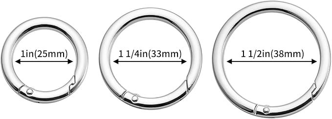 DEVPSISR 4pcs Flat Trigger Spring O Rings, Metal Keychain Ring Round Carabiner - Image 2