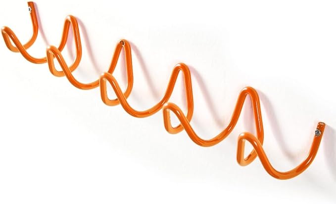 Orange Wall Mounted Coat Rack, Decoration Wave Shaped Wall Hooks, Heavy-Duty by FKLOYP