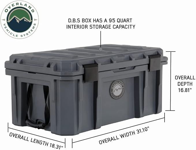 Overland Vehicle Systems 40100011 Dark Gray 95 QT Dry Box Storage - Image 2