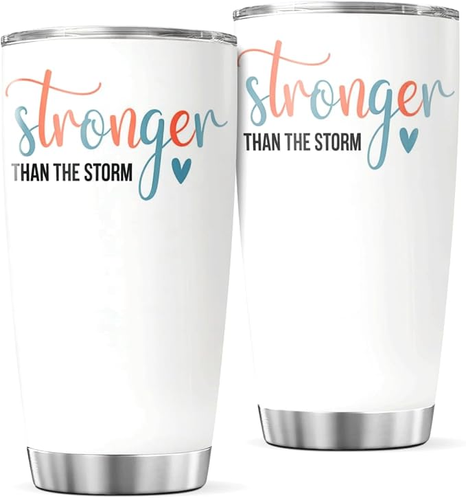 CUBICER Stronger Than The Storm Inspirational Quote 20 Oz Stainless Steel by CUBICER