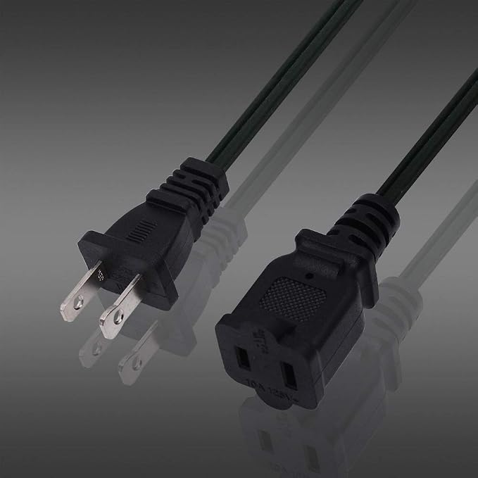2-Pack Extension Cord 2 Prong, 5FT Short and Small Etension Cords Male/Female - Image 9
