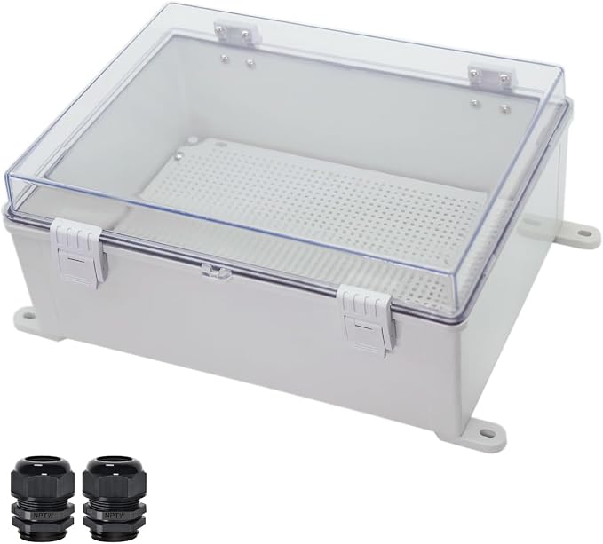 Zulkit Junction Box ABS Plastic Waterproof IP65 Electrical Boxes Hinged Shell by Zulkit