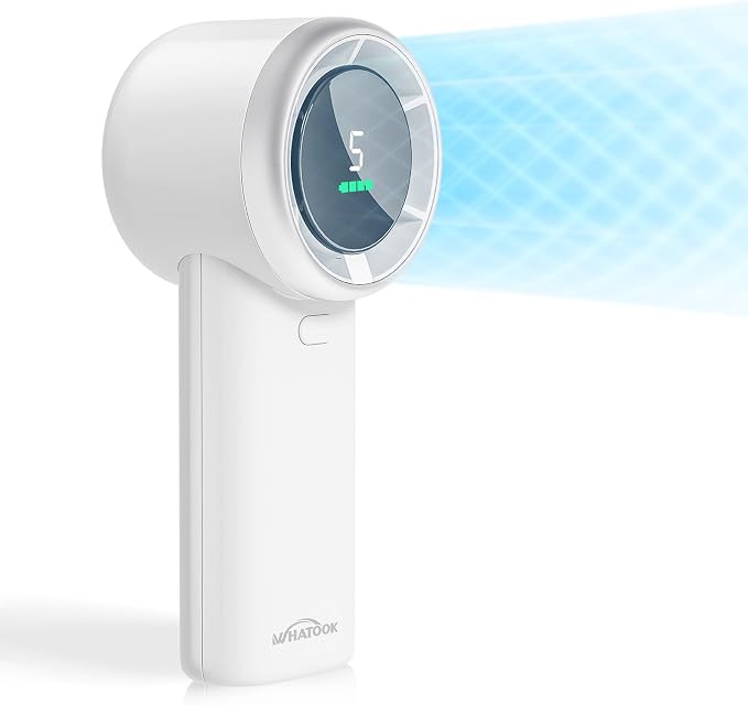 WHATOOK Portable Handheld Mini Fan: High Speed Cooling Fan, 10 Hours Battery by FashionCaring-MakeitYours