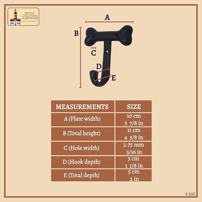 Mystic Colonial Medieval Cast Iron Bone-Shaped Wall Hook | Rustic Gothic - Image 2