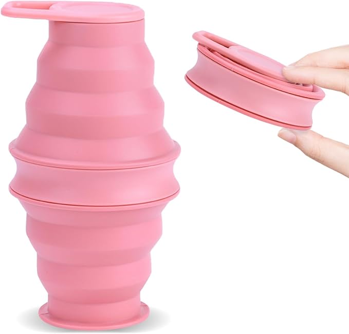 17oz Collapsible Water Bottle, Reuseable BPA Free Silicone Foldable Water by hautllaif
