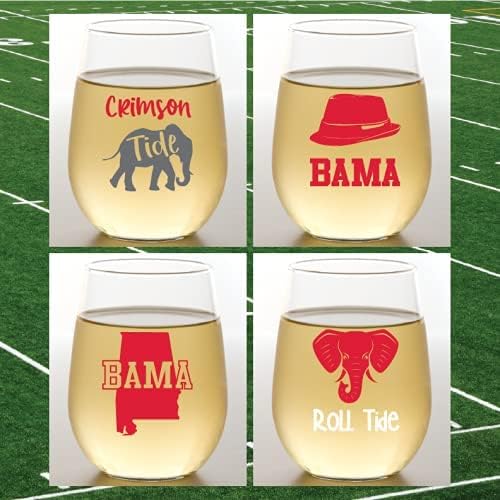 Wine-Oh! Set of 4 Shatterproof Designer 16 oz Plastic Wine Glasses MADE in the - Image 5
