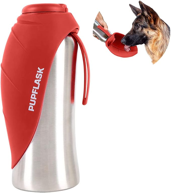 PupFlask Large Dog Water Bottle | 27 or 40 OZ Stainless Steel | Convenient Dog by TuffPupper