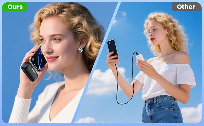 Mini Portable Charger for iPhone 17/16, 5500mAh LCD Display USB C Power Bank - Image 9