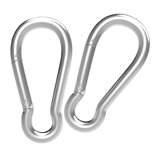 Carabiner, Heavy Duty Galvanized Steel Spring Snap Hook Carabiner Clips by High-PQ