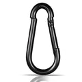Black Carabiner, Heavy Duty Galvanized Steel Spring Snap Hook Carabiner Clips by High-PQ