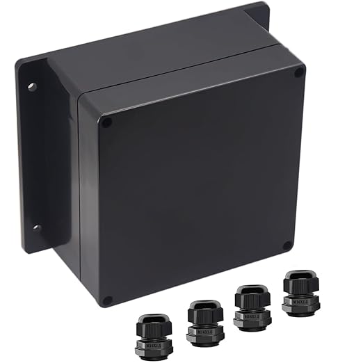 Junction Box IP65 Waterproof ABS Plastic Electrical Project Case Power Junction by Otdorpatio