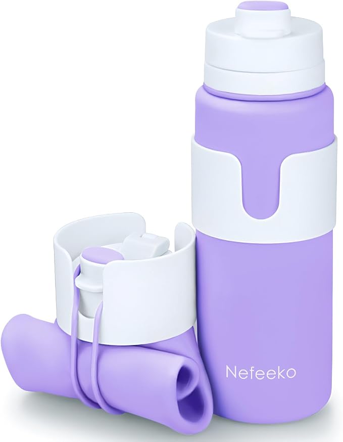 Nefeeko Collapsible Water Bottle, BPA Free 26oz Foldable Water Bottle by Nefeeko