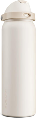 POWCAN 40 oz Insulated Water Bottle, 2-in-1 Push-Button Spout & Quick-Flip by POWCAN