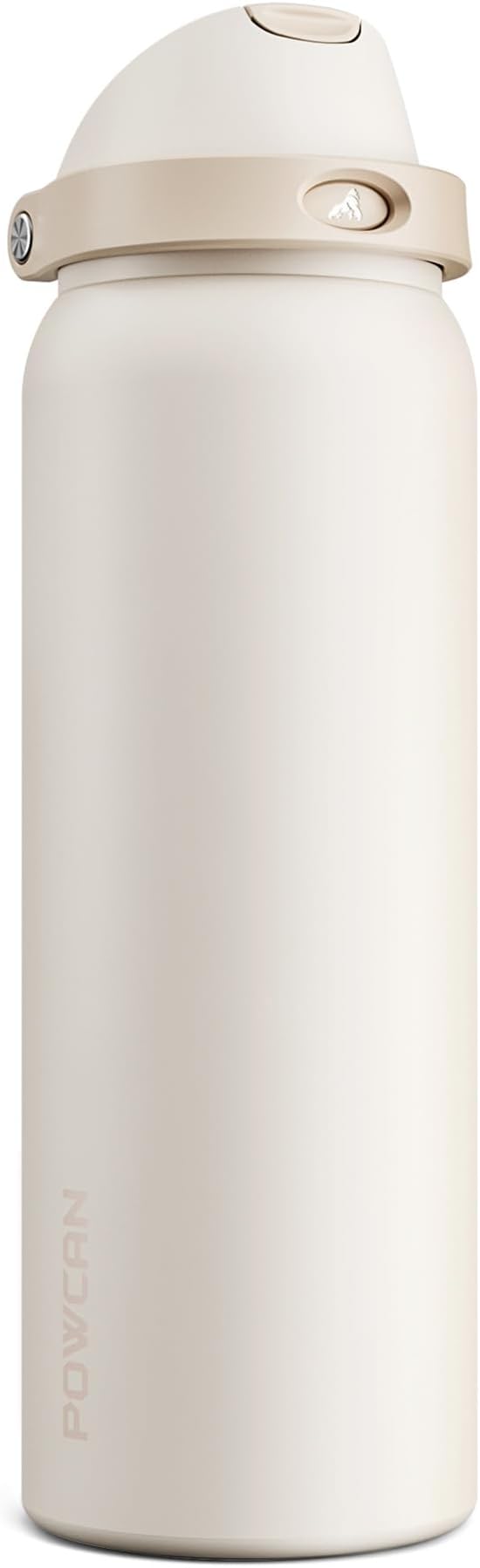 POWCAN 40 oz Insulated Water Bottle, 2-in-1 Push-Button Spout & Quick-Flip by POWCAN