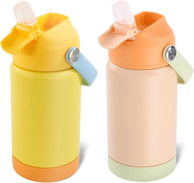 Kerilyn 12oz Kids Water Bottle 2 Pack, Stainless Steel Insulated Water Bottle by Kerilyn