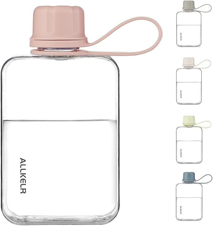 Portable Flat Water Bottle, BPA Free Reusable Tritan Plastic Travel Water - Image 3
