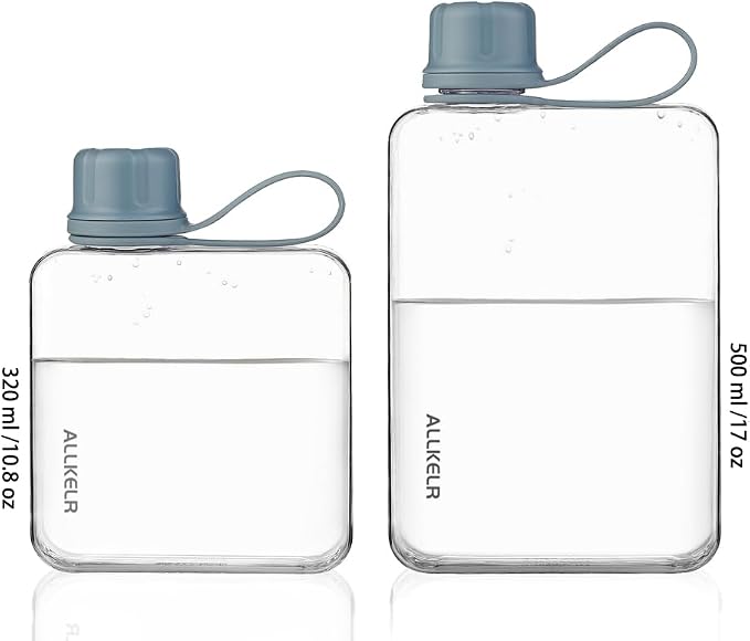Portable Flat Water Bottle, BPA Free Reusable Tritan Plastic Travel Water - Image 4