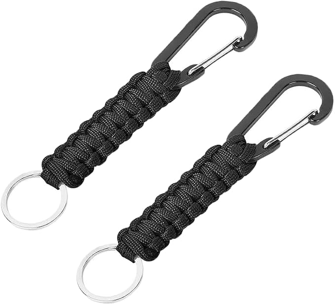 Paracord Keychain, Small Carabiner Clip, Braided Lanyard Keychain by Unknown