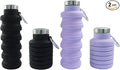 2 Pcs Silicone Collapsible Water Bottle, 17oz Portable and Lightweight Travel by Unknown