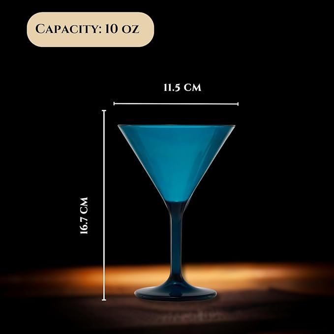 European Style Plastic Crystal Glasses, Unbreakable Martini, Cocktail |Set of - Image 6