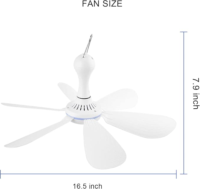 Portable Ceiling Fan USB Powered Canopy Fan - Image 4
