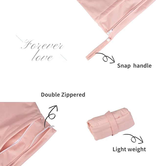 ALVA ALVABABY 3pcs Baby Cloth Diaper Wet/Dry Bags|Waterproof Reusable - Image 2