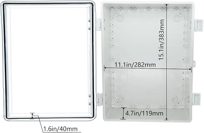 Zulkit Junction Box ABS Plastic Waterproof IP65 Electrical Boxes Hinged Shell - Image 3